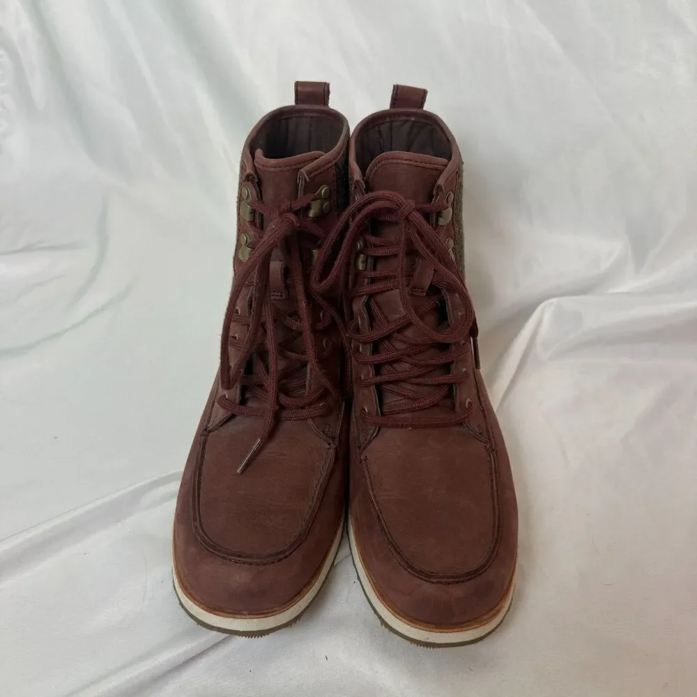 Merrell Roam Leather Mid Platform Wedge Winter Snow Booties Brown Womens Sz 7.5